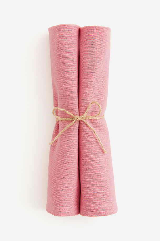 H&M HOME 2-pack Linen-blend Napkins Pink