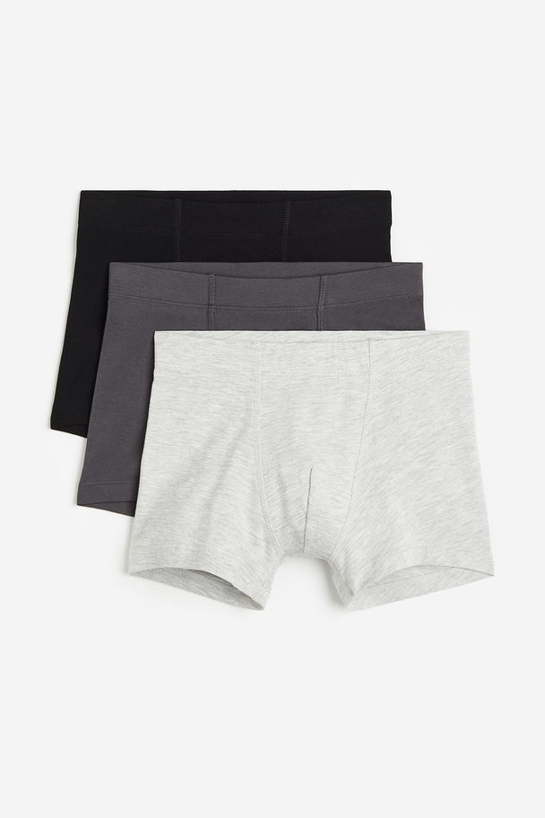 H&M 3er-Pack Trunks Schwarz/Grau