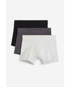 3er-Pack Trunks Schwarz/Grau