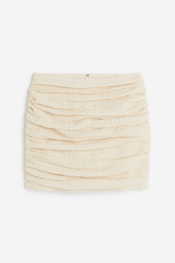 H&M Draped Mini Skirt Light Beige