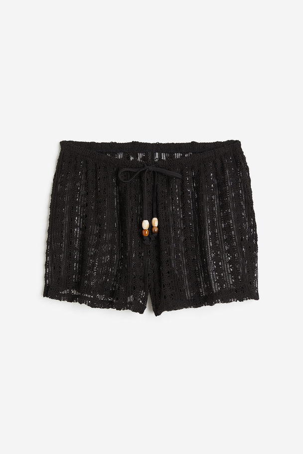 H&M Crochet-look Beach Shorts Black