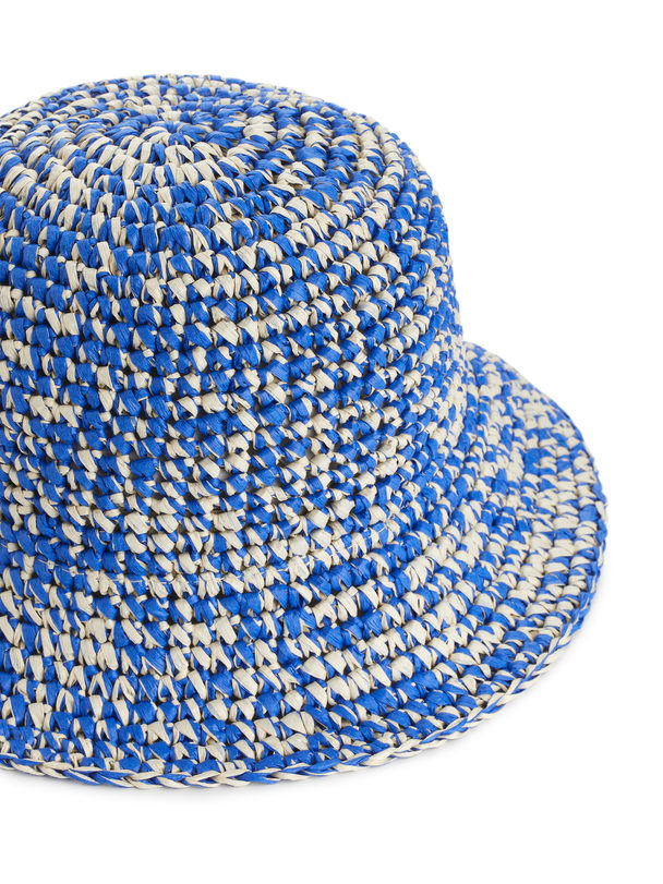ARKET Straw Hat Blue/beige