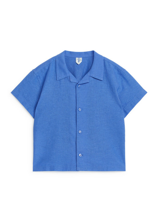 ARKET Linen-blend Resort Shirt Blue