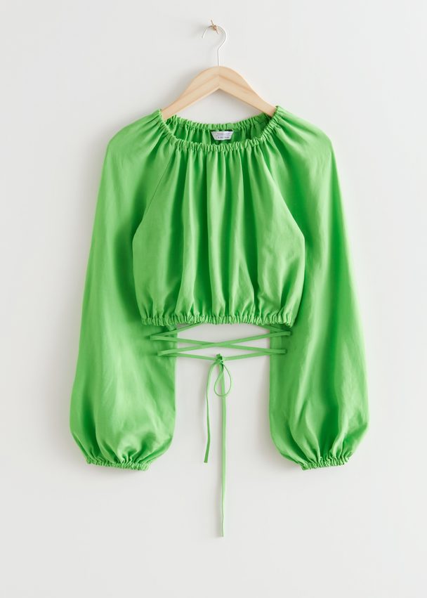 & Other Stories Voluminous Crop Top Lime