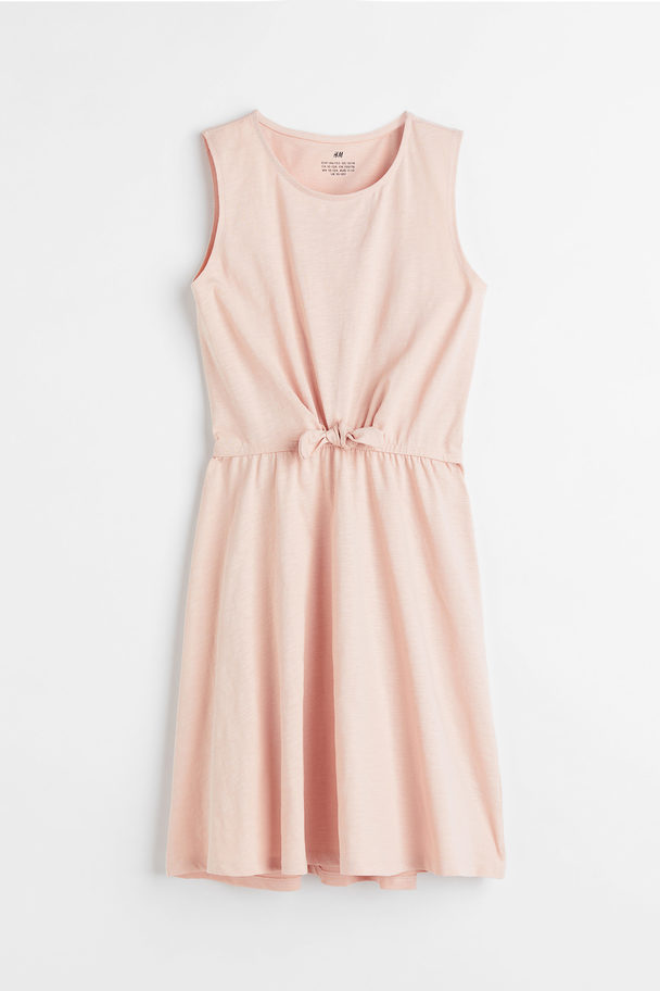 H&M Tie-detail Dress Light Pink