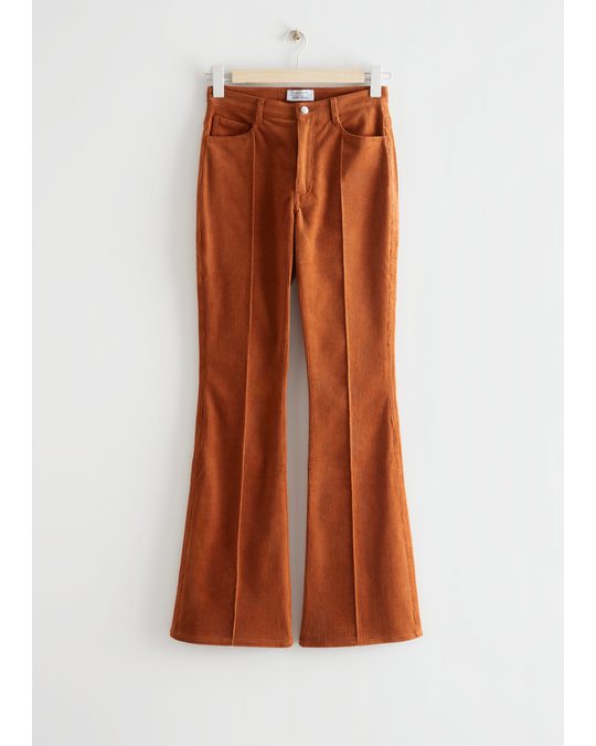 & Other Stories Flared Corduroy Trousers Brown