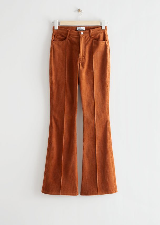 & Other Stories Flared Corduroy Trousers Brown