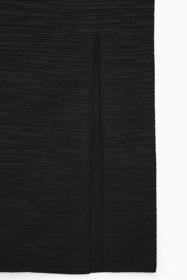 COS Textured Pencil Skirt Black
