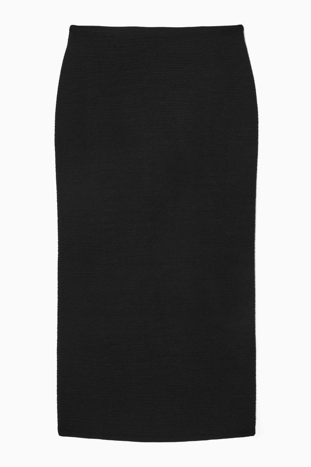 COS Textured Pencil Skirt Black