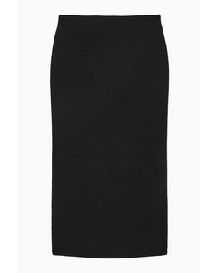 Textured Pencil Skirt Black