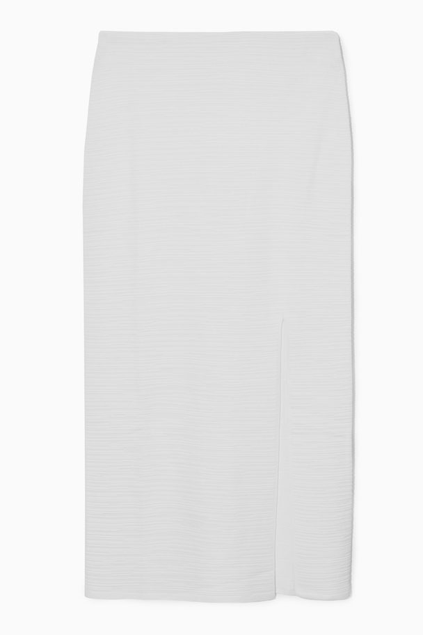 COS Textured Pencil Skirt White
