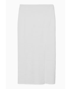Textured Pencil Skirt White