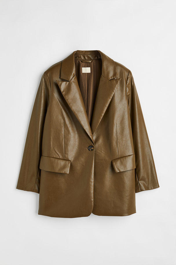H&M Oversized Single-breasted Blazer Brown