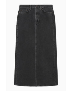 Denim Maxi Skirt Black