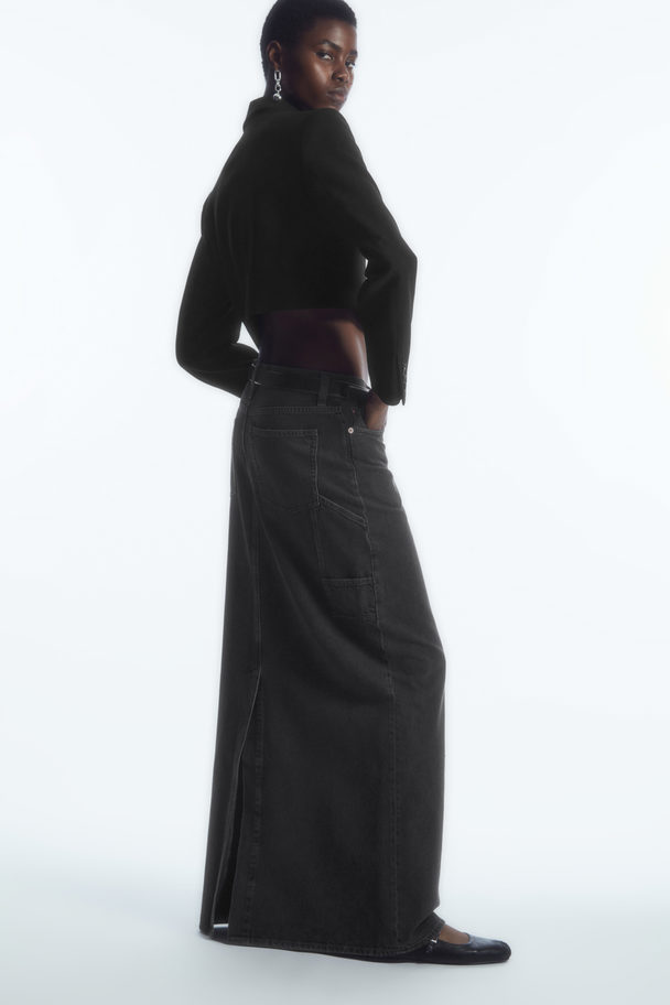 COS Denim Maxi Skirt Black