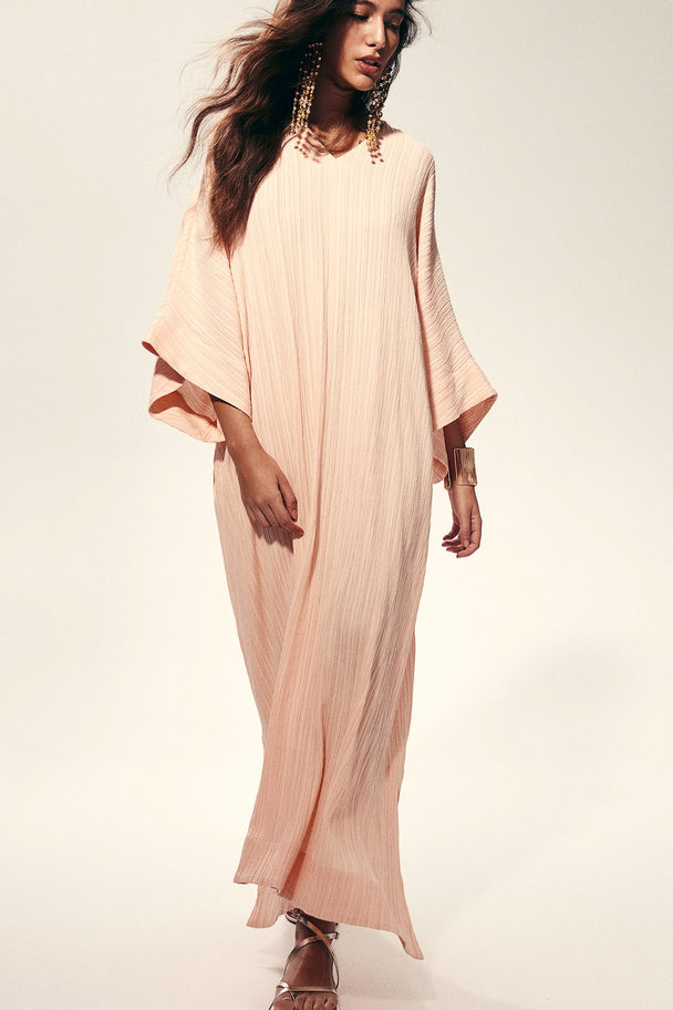 H&M Textured Kaftan Dress Peach Pink