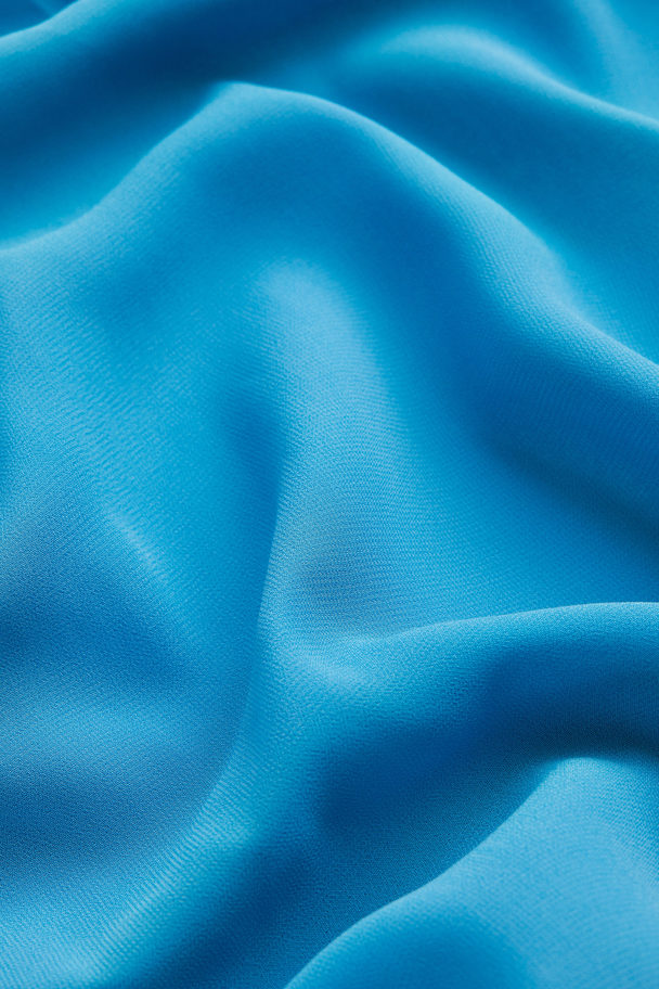H&M Open-backed Chiffon Dress Blue