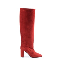 Via Roma 15 Red Suede Heeled High Boot