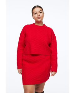 H&m+ Cable-knit Jumper Red