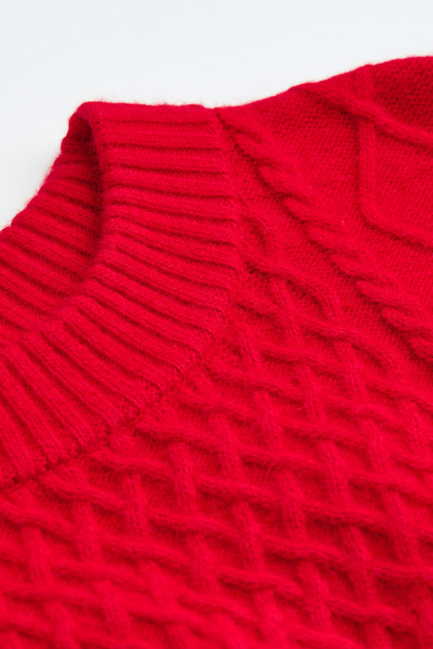 H&M H&m+ Cable-knit Jumper Red