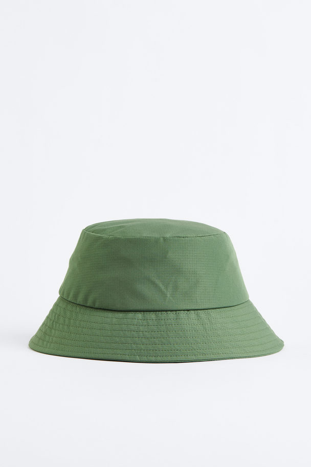 H&M Bucket Hat aus Ripstop Grün