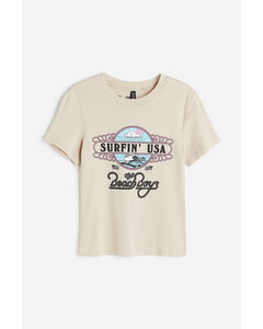 T-shirt Med Trykk Lys Beige/the Beach Boys
