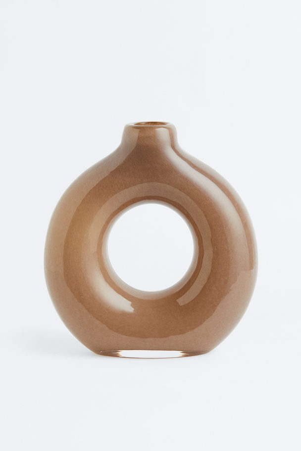 H&M HOME Glass Vase Dark Beige
