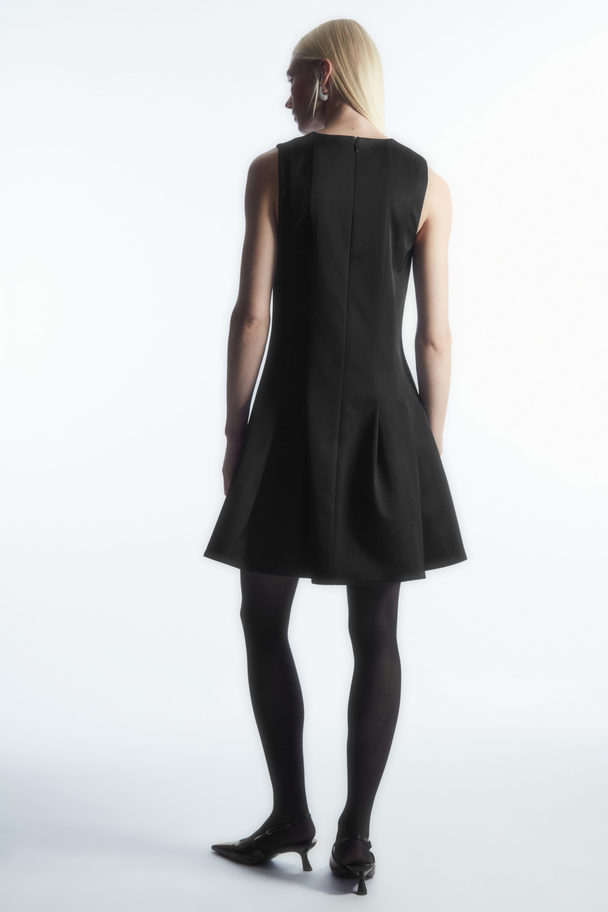 COS Sleeveless Pleated Mini Dress Black