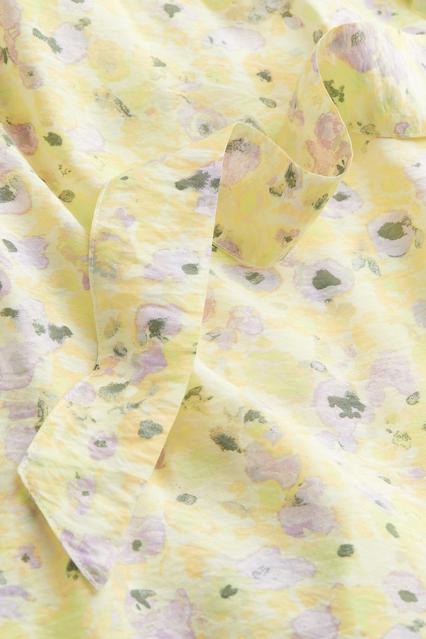 H&M Maxi Wrap Dress Light Yellow/floral