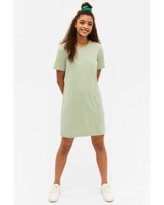 Super weiches T-Shirt-Kleid Pistaziengrün