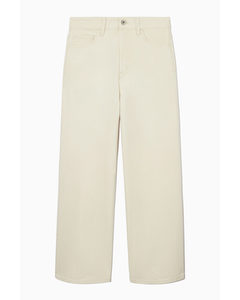 Wide-leg High-rise Ankle-length Jeans Off White