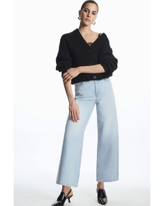 Wide-leg High-rise Ankle-length Jeans Blue