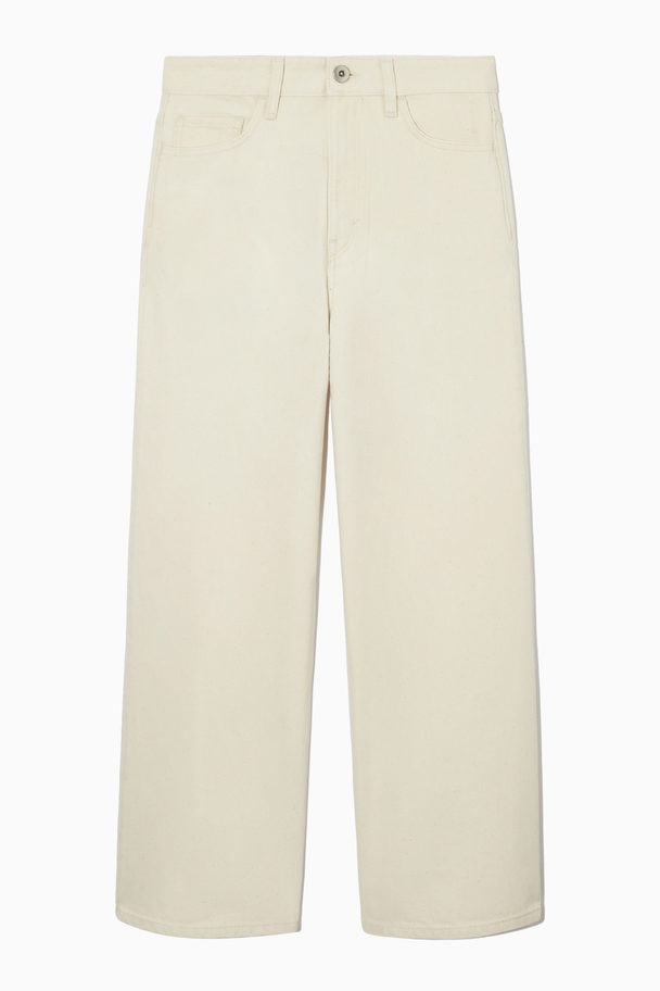 COS Wide-leg High-rise Ankle-length Jeans Off White