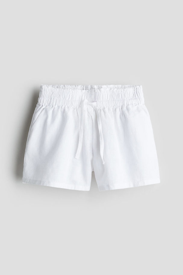 H&M Shorts aus Leinenmix Weiß