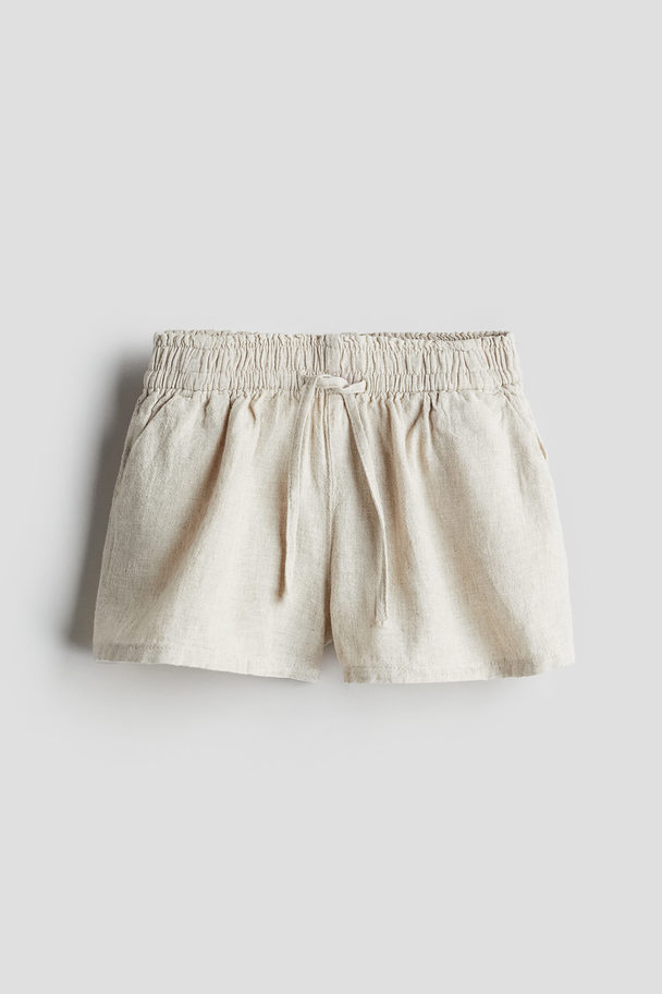 H&M Shorts aus Leinenmix Ecru