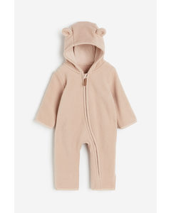 Hooded Fleece All-in-one Suit Powder Pink