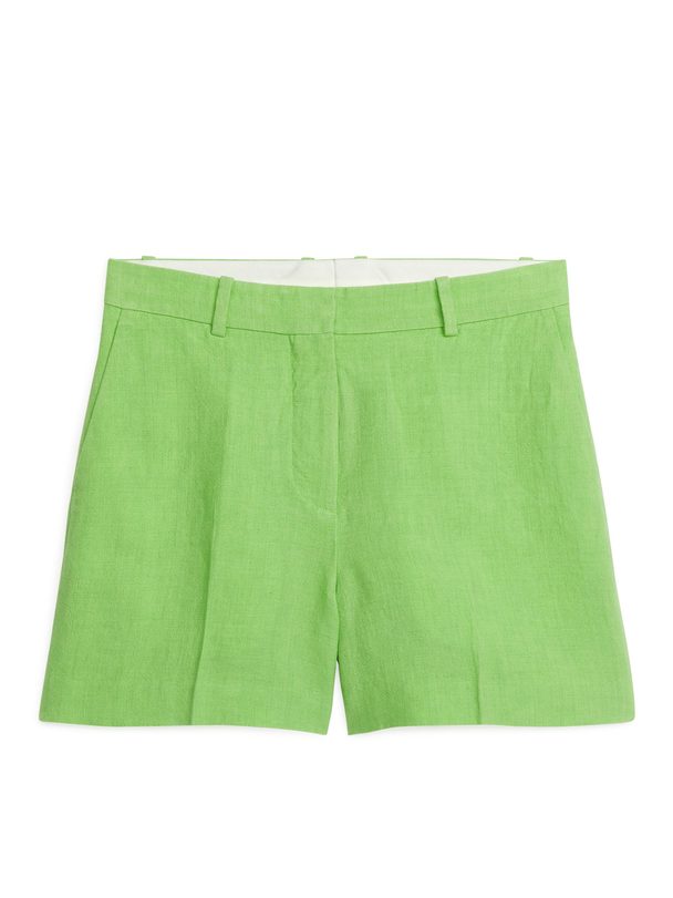 ARKET Heavy Linen Shorts Lime Green