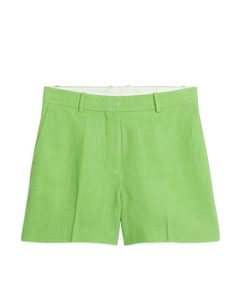 Heavy Linen Shorts Lime Green