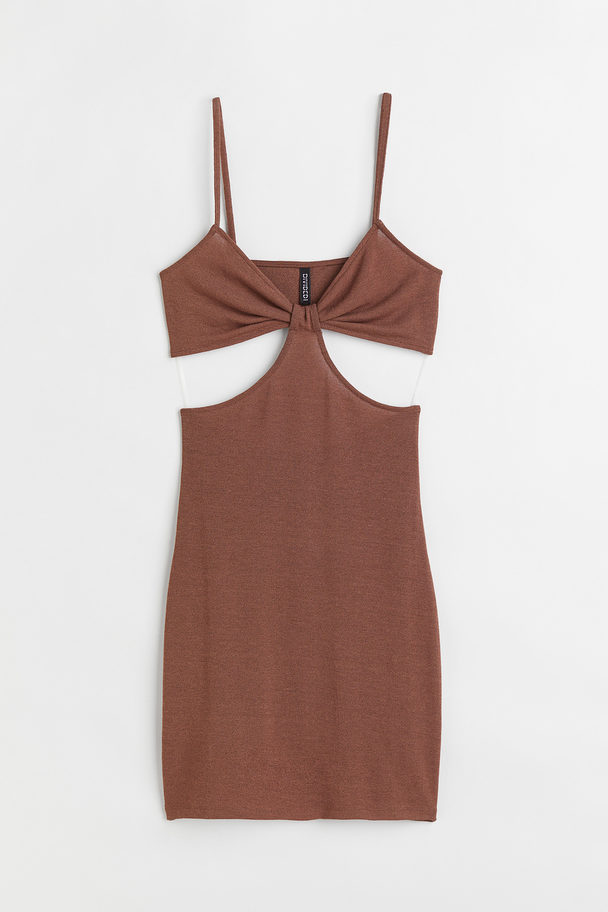 H&M Cut-out Dress Brown