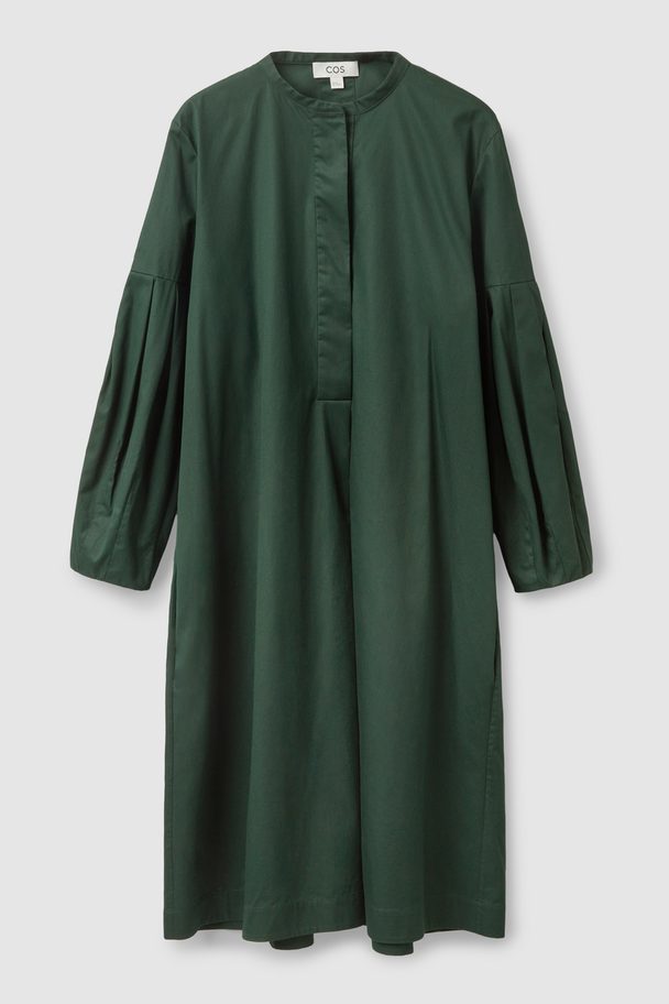 COS Pleated Shirt Dress Dark Green