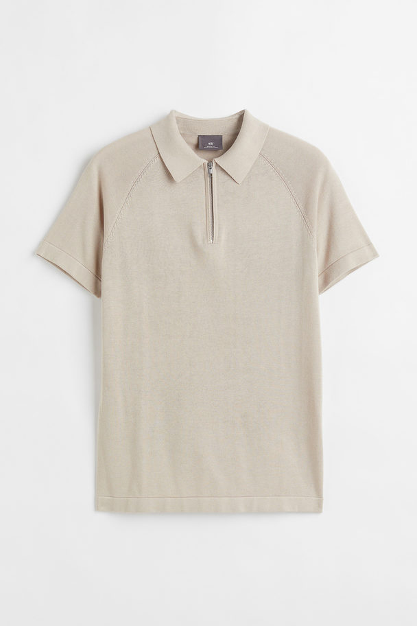 H&M Poloshirt Muscle Fit Hellbeige