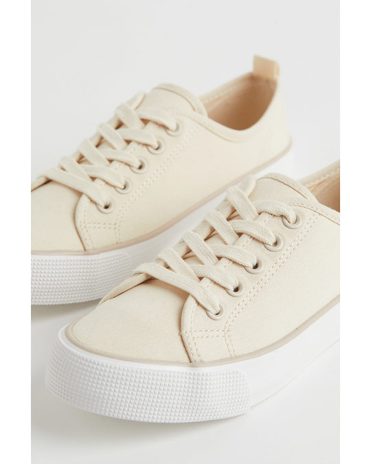 H&M Canvas Trainers Natural White