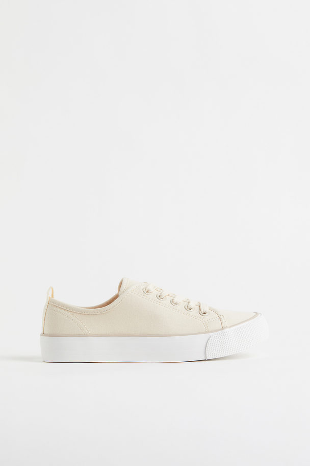 H&M Canvas Trainers Natural White