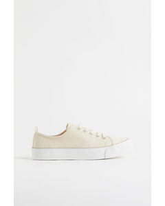 Canvas Trainers Natural White