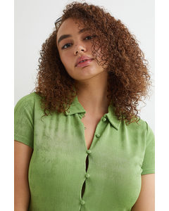 H&m+ Collared Top Green