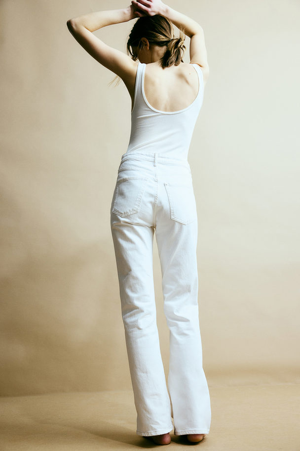 H&M Bootcut High Jeans Weiß