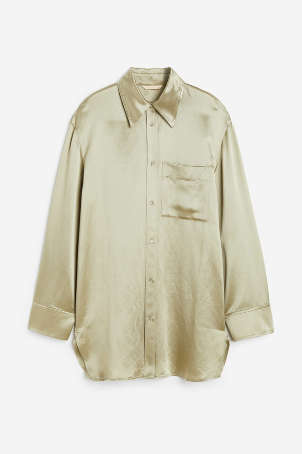 H&M Bluse aus Seidenmischung Hellgrün
