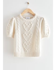 Merino Cable Knit Sweater Cream