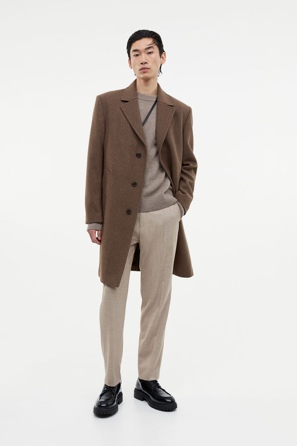H&M Wool-blend Coat Dark Beige