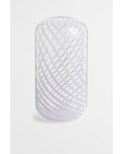 Mønstret Vase I Glas Lyslilla/mønstret
